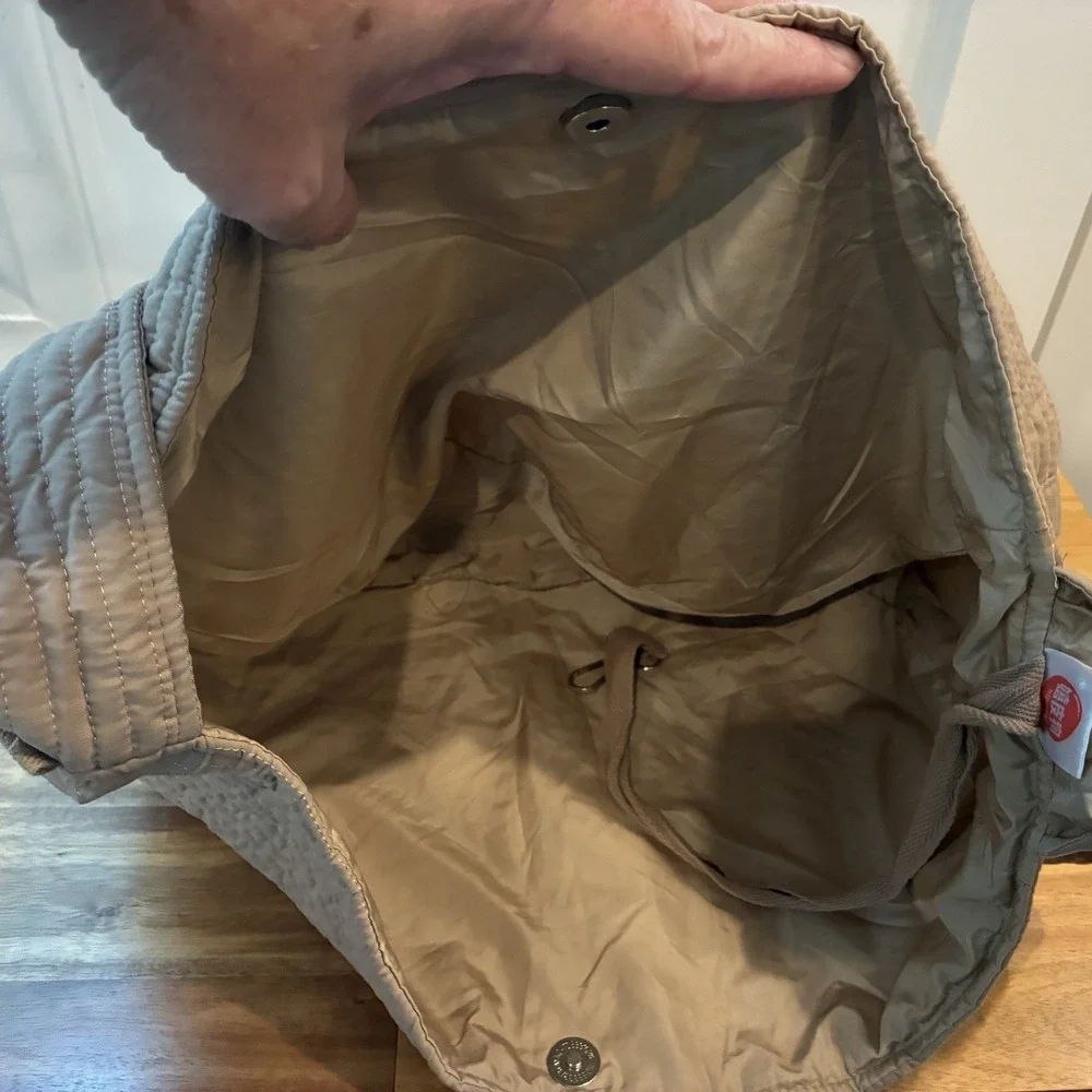 Hipidog Quilted Pet Carrier Sling Bag Taupe Small Dog Cat Padded Shoulder NEW